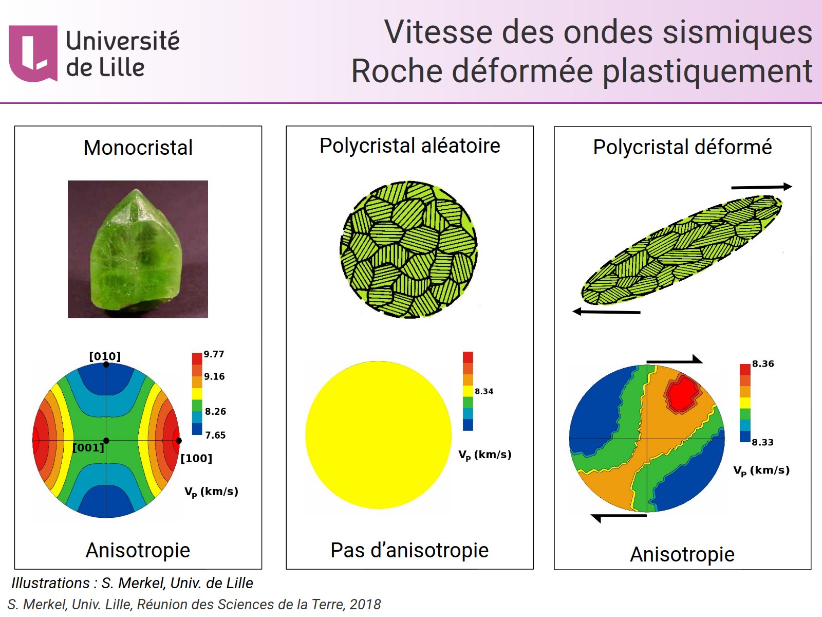 Vitesse des ondes sismiques - Roche déformée plastiquement